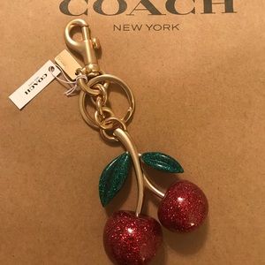 Coach Retro classic red cherries keychain